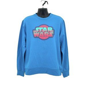 Disney Star Wars Graphic Fleece Sweatshirt Men's Size Large Pullover Blue NWT